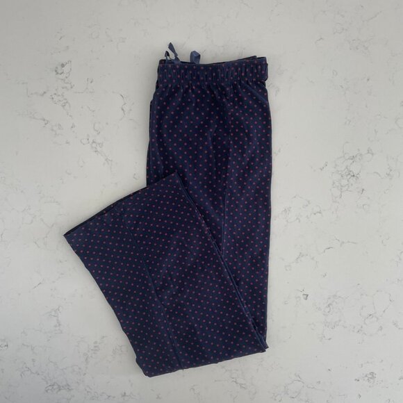 Tommy Hilfiger Pull On Elasticized Waist Polka Dot PrintPJ Bottoms Navy+Red Sz M - Picture 2 of 11